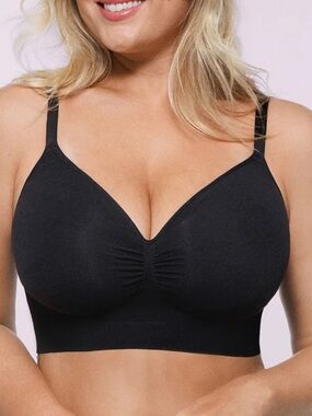 Skin flow smooth Seamless Wireless Bra - Black